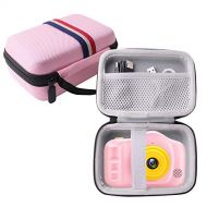 WERJIA Travel Case for Keepwe/Voltenick/KIDWILL Kids Digital Camera Case and Kids Action Camera Accessories Case Only (Pink)