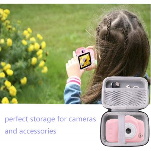  WERJIA Travel Case for Keepwe/Voltenick/KIDWILL Kids Digital Camera Case and Kids Action Camera Accessories Case Only (Pink)