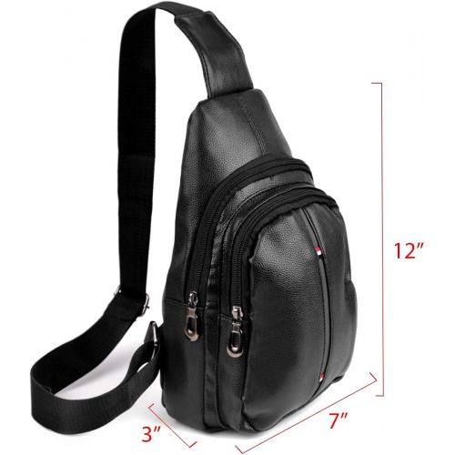 Westend Crossbody Leather Sling Bag Backpack with Adjustable Strap
