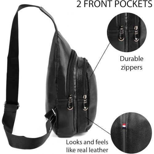  Westend Crossbody Leather Sling Bag Backpack with Adjustable Strap