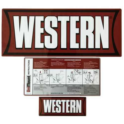  WESTERN Western Snow Plow Factory Original Uni-Mount Decal, Label, Sticker Kit