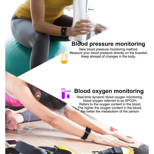  WETERS Fitness Tracker Activity Tracker Watch Heart Rate Monitor Waterproof Multi-Sport Mode Information pushes Blood Pressure Oxygen Sports Bracelet