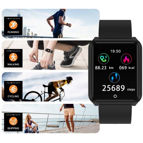  WETERS Fitness Tracker Activity Tracker Watch Heart Rate Monitor Waterproof Multi-Sport Mode Information pushes Blood Pressure Oxygen Sports Bracelet