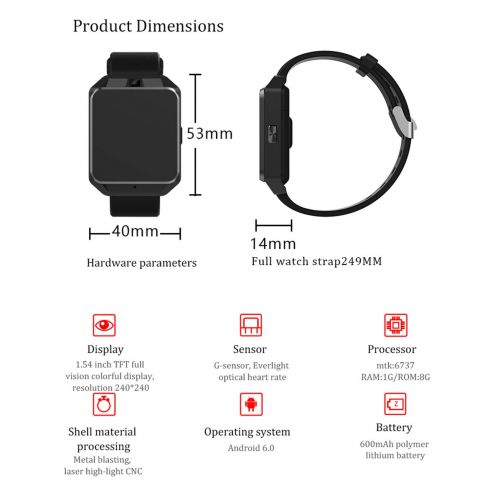  WETERS Fitness Tracker Activity Tracker Watch Heart Rate Monitor Waterproof 4G Internet Android WiFi Bluetooth Call GPS Navigation Sports Bracelet