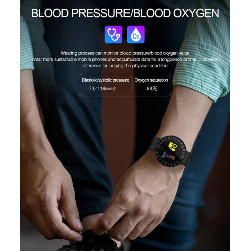  WETERS Fitness Tracker Activity Tracker Watch Heart Rate Monitor Waterproof Bluetooth Counter Step Blood Pressure Metal Paint Dial Sports Bracelet