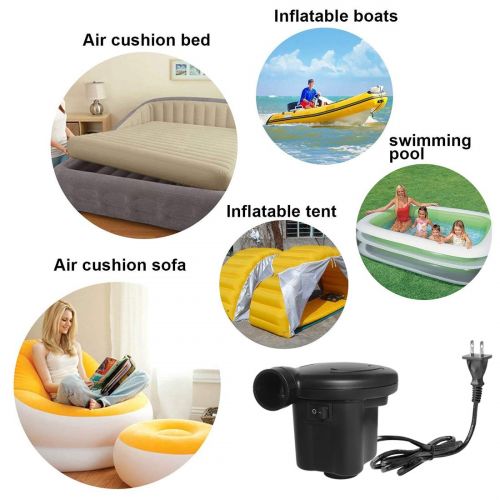  WEY&FLY Quick-Fill Electric Air Pump for Inflatables Air Mattress Bed AC 100-120V Black (8218)