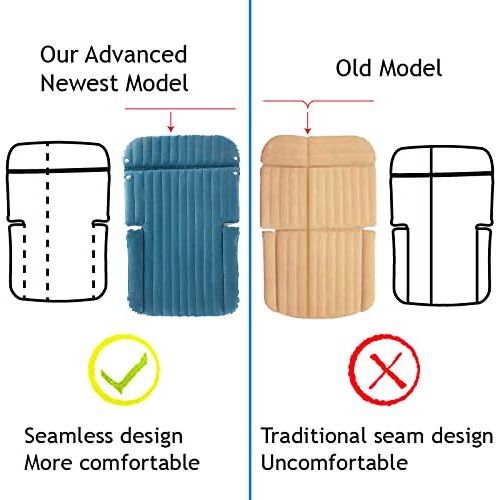  WEY&FLY SUV Air Mattress Thickened and Double-Sided Flocking Travel Mattress Camping Air Bed Dedicated Mobile Cushion Extended Outdoor for SUV Back Seat 4 Air Bags