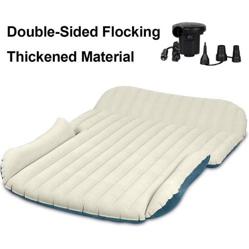  WEY&FLY SUV Air Mattress Thickened and Double-Sided Flocking Travel Mattress Camping Air Bed Dedicated Mobile Cushion Extended Outdoor for SUV Back Seat 4 Air Bags