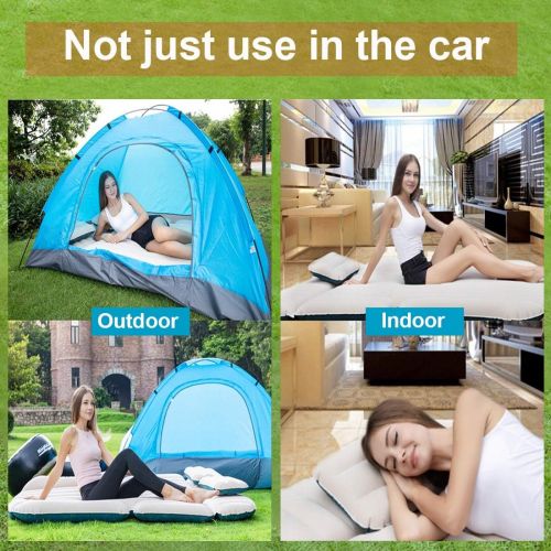  WEY&FLY SUV Air Mattress Thickened and Double-Sided Flocking Travel Mattress Camping Air Bed Dedicated Mobile Cushion Extended Outdoor for SUV Back Seat 4 Air Bags
