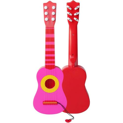  [아마존베스트]WEY&FLY Kids Toy Guitar 6 String, Baby Kids Cute Guitar Rhyme Developmental Musical Instrument Educational Toy for Toddlers