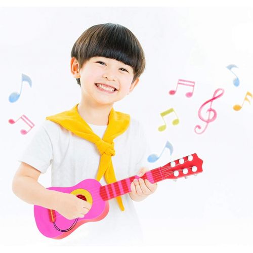  [아마존베스트]WEY&FLY Kids Toy Guitar 6 String, Baby Kids Cute Guitar Rhyme Developmental Musical Instrument Educational Toy for Toddlers