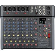 B120 Professional Mixer for Recording DJ Stage Karaoke Music Application w/ 99 DSP Effect USB Drive for Computer Recording Input, XLR Microphone Jack, 48V Powerfor Professional (12-Channel)
