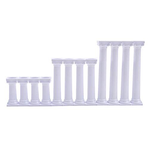  WElinks 12Pcs Grecian Pillars Cake Stand Support Plastic Cakes Fondant Holder Tools Valentines Day Cake Tier Separator Support Stand Decor Wedding Cake Stands Fondant Support Mold Cake Dec