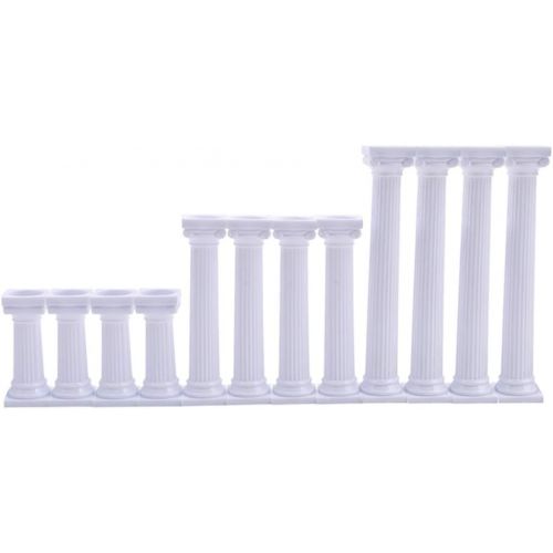  WElinks 12Pcs Grecian Pillars Cake Stand Support Plastic Cakes Fondant Holder Tools Valentines Day Cake Tier Separator Support Stand Decor Wedding Cake Stands Fondant Support Mold Cake Dec