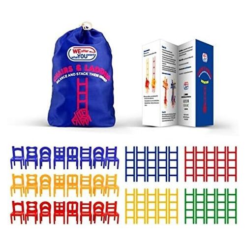  [아마존베스트]WEofferwhatYOUwant Chairs and Ladders Suspend Family Game - Stacking Balance Game. 44 Individual Pieces.