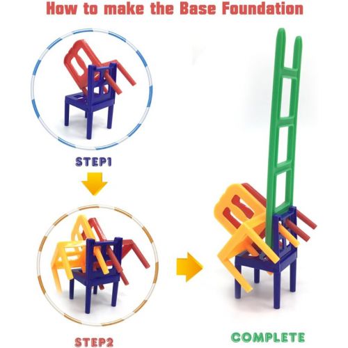  [아마존베스트]WEofferwhatYOUwant Chairs and Ladders Suspend Family Game - Stacking Balance Game. 44 Individual Pieces.