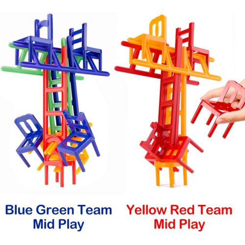  [아마존베스트]WEofferwhatYOUwant Chairs and Ladders Family Game - Stacking Balance Game. 44 Individual Pieces.