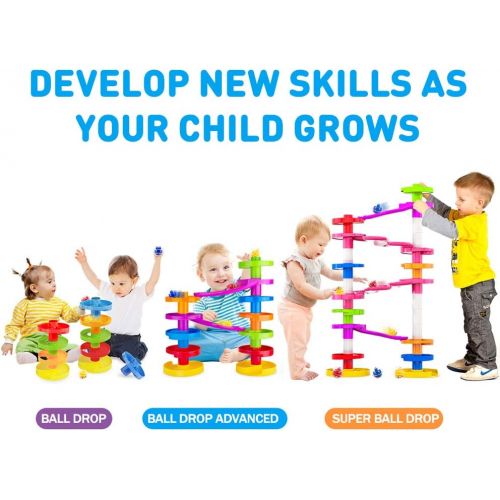  [아마존베스트]WEofferwhatYOUwant Super Ball Drop with Double Bridge and Spacers for High and More Stable Structures for Advanced Babies Toddlers and Preschool for Ages 10 Months to Adults