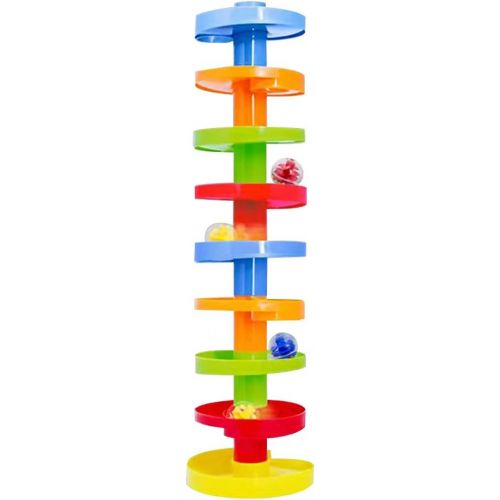  [아마존베스트]WEofferwhatYOUwant Educational Ball Drop Toy for Kids - Spinning Swirl Ball Ramp 2 Sets Activity Toy for Toddlers and Babies Safe for 9 Months and up.