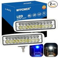 WFPOWER LED Marine Boat Lights, 6.3Inch White & Blue Spreader 2 In 1 Deck Spot Light IP67 Waterproof Double Row T-Top Dock Fog Spotlights for Pontoon Boat Fishing Accessories Truck 12V 24V (2 Pack)