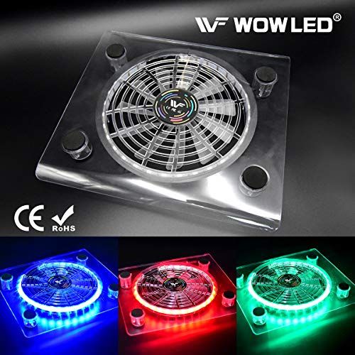  [아마존베스트]WFPOWER WF USB RGB LED Cooler Cooling Fan Stand, Multi-Color LED Light Cooler Pad Stand Accessories for PS4 Playstation 4 Pro, PS4 Slim, Xbox One X, Notebook, Laptop, Consoles