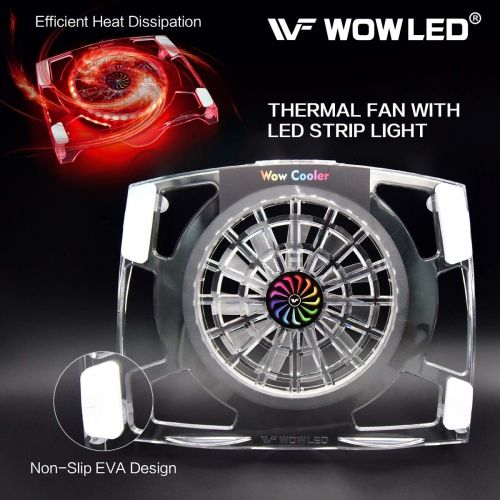  [아마존베스트]WFPOWER WF Cooling Fan for PS4, USB RGB LED Backlight, Multi-Color LED Light Cooler Stand, Gaming Mood Lights Pad, Compatible with Xbox, Playstation 4 Pro, PS4 Slim, Consoles, Notebook, La