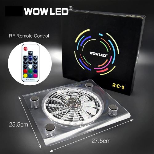  [아마존베스트]WFPOWER WF USB RGB LED Cooler Cooling Fan Stand, Wireless Remote Controller, Multi-Color LED Light Accessories for PS4 Playstation 4 Pro, PS4 Slim, Xbox One X, Notebook, Laptop, Gaming Con