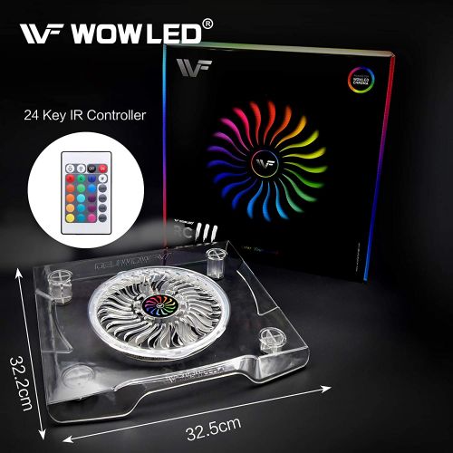  [아마존베스트]WFPOWER WF Upgrade USB RGB LED Cooler Cooling Fan Stand, Wireless Remote Controller IR, Multi-Color LED Light Accessories for PS4 Playstation 4 Pro, PS4 Slim, Xbox One X, Notebook, Laptop,