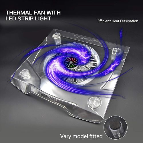  [아마존베스트]WFPOWER WF Upgrade USB RGB LED Cooler Cooling Fan Stand, Wireless Remote Controller IR, Multi-Color LED Light Accessories for PS4 Playstation 4 Pro, PS4 Slim, Xbox One X, Notebook, Laptop,