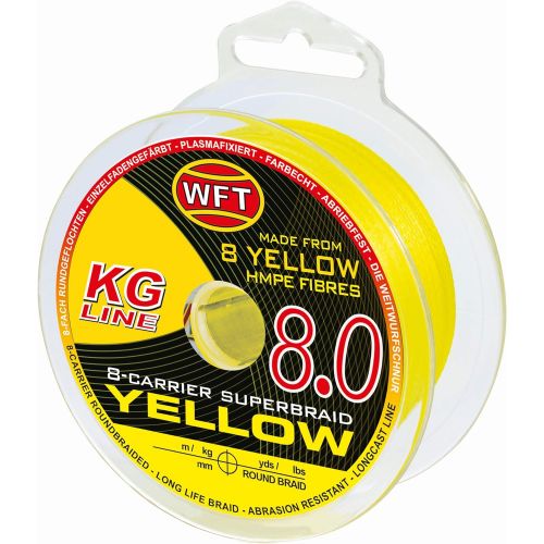  [아마존베스트]WFT KG 8 Yellow 600m Braided Fishing Line for Sea Fishing and Spin Fishing, Sea Line, Predatory Fish Line, Braided Line