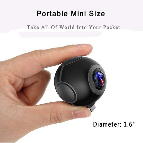  WG Mini VR Video Cameras,360 Degree Video Action Camera,Mini DVR Recorder HD Panorama Camera Sport Driving VR Camera Real Time Live Broadcast Android Smartphone,Black