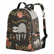 WHBAG Sloth School Backpack for Girls Elementary 12.6x 5 x 14.8 for Kids Boys