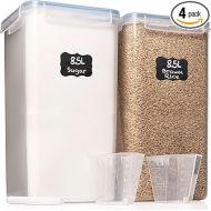 WHITE FEATHER SUPPLIES Extra Large Food Storage Containers with Airtight Lids, Set of 2 (8.5L / 287 Oz) MAXIMIZE Storage Space for Flour Sugar Rice Baking Supply