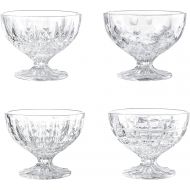 [아마존베스트]WHOLE HOUSEWARES 8 Ounce Clear Glass Ice Cream Cups - Glass Dessert Bowls - Set of 4 Different Patterns