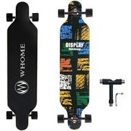 WHOME PRO Skateboard Complete for Adults and Beginners - 41 Inch Longboard for Hybrid Freestyle Carving Cruising 8 Layer Alpine Hard Rock Maple ABEC-9 Precision Bearings Includes T