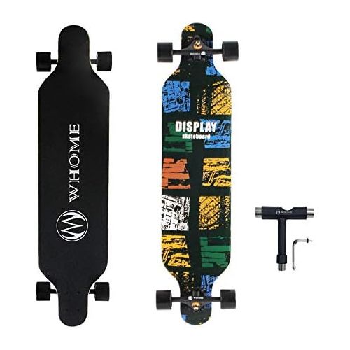  WHOME PRO Skateboard Complete for Adults and Beginners - 41 Inch Longboard for Hybrid Freestyle Carving Cruising 8 Layer Alpine Hard Rock Maple ABEC-9 Precision Bearings Includes T