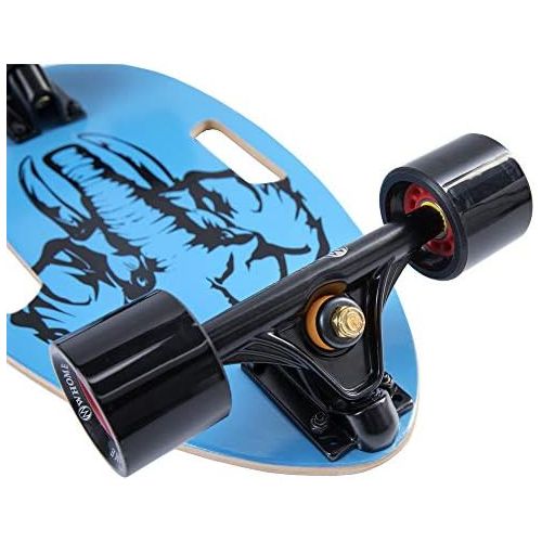  WHOME Pro Portable Skateboard for Adult Youth Kid and Beginner - 17 Mini Longboard Cruiser Skateboard Complete 7 Layer Alpine Hard Rock Maple Deck T-Tool Included