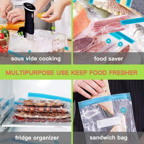  [아마존베스트]WHX Reusable Sous Vide Bags - 18 Vacuum Zipper Bags for Food Storage & Sous Vide Cooking