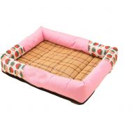 WHZWH Pet Cool Mat Bed Pad,pet Cooling Mattress Summer pet Breathable mat Soft and Durable Pet nest Slip Can be Used for Dog Crates Kennels and Beds,Pink,L