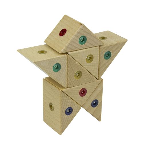  WIDU Magnetic Wooden Building Blocks, 8 Right Triangle Pack