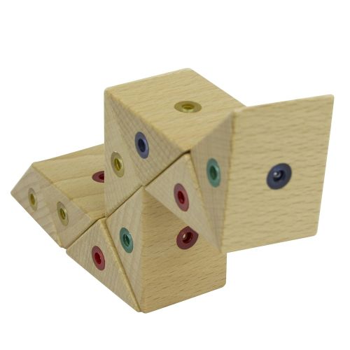  WIDU Magnetic Wooden Building Blocks, 8 Right Triangle Pack