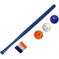 Wiffle Ball and Bat Set--Limited Edition Team Bundle: Exclusive Blue Bat, Official Wiffle Color Balls, Wrist Band, Bat Handle, Stickers All in Team Colors!