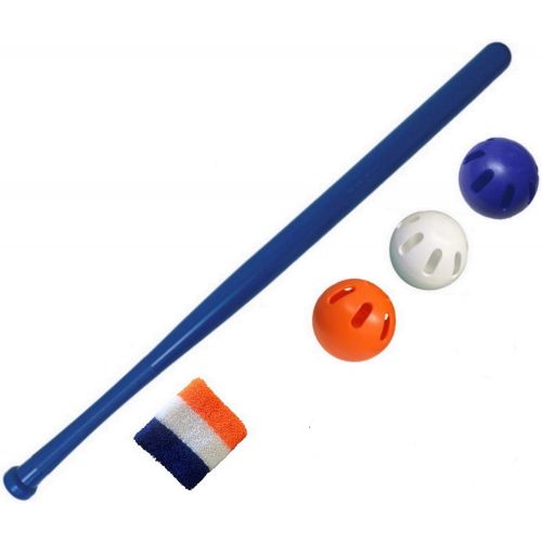  Wiffle Ball and Bat Set--Limited Edition Team Bundle: Exclusive Blue Bat, Official Wiffle Color Balls, Wrist Band, Bat Handle, Stickers All in Team Colors!