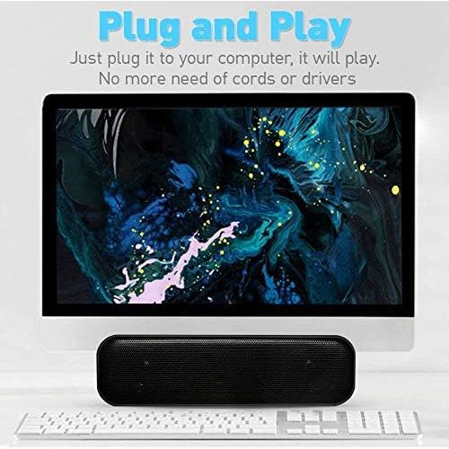  [아마존베스트]WIKIMN Computer Speakers, USB Computer Speakers, Mini Soundbar Speakers, USB Power Computer, Laptop Speakers, Stereo Sound, USB Soundbar for Computer Tablets, Desktop Laptop Checkout Coun