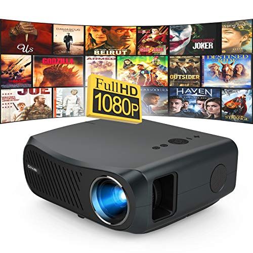  WIKISH Full Hd 1080P Native Projector 5500 Lumen Support 200 Display Zoom Lcd Led Home Outdoor Movie Projector for Tv Box Ps4 Laptop Dvd Player