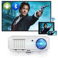 WIKISH WiFi Bluetooth Projector 5000 Lumen Full HD 1080P Video Outdoor Movie Projector 200 Display Wireless Mirroring Airplay Zoom Compatible with HDMI/USB/Laptop/TV Box/Fire Stick/PS4/Wi