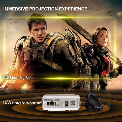  WIKISH 7200 Lumen WiFi Bluetooth Projector Upgrade Full HD 1080P Home Theater Projector Support 4D Keystone&Zoom, Wireless LCD LED Outdoor Movie Screen Mirroring for iOS/Android Phone/PS5