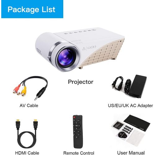  WIKISH Mini Projector 4500 Lumens Outdoor Movie Projector LED Portable Projector, 1080P Full HD Supported Video Projector, Compatible with TV Stick, PS4, HDMI, VGA, TF, AV and USB