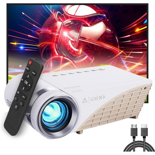  WIKISH Mini Projector 4500 Lumens Outdoor Movie Projector LED Portable Projector, 1080P Full HD Supported Video Projector, Compatible with TV Stick, PS4, HDMI, VGA, TF, AV and USB