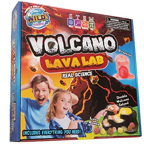  WILD! Science - WS/65L Volcano Lava Lab - Science Kits for Kids - STEM - Erupting Volcano Experiment, Multicolor